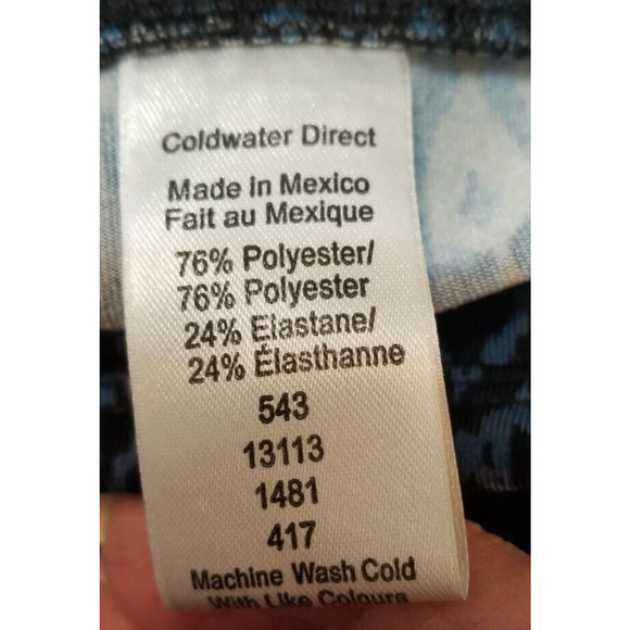 Coldwater Creek Direct Blue Black Wide Leg Geo Print Stretch Pants Size Medium - Picture 5 of 6